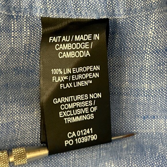 Simons Short Sleeve Button Up Shirt Men's Heritage Chic Flax Linen - Picture 12 of 13